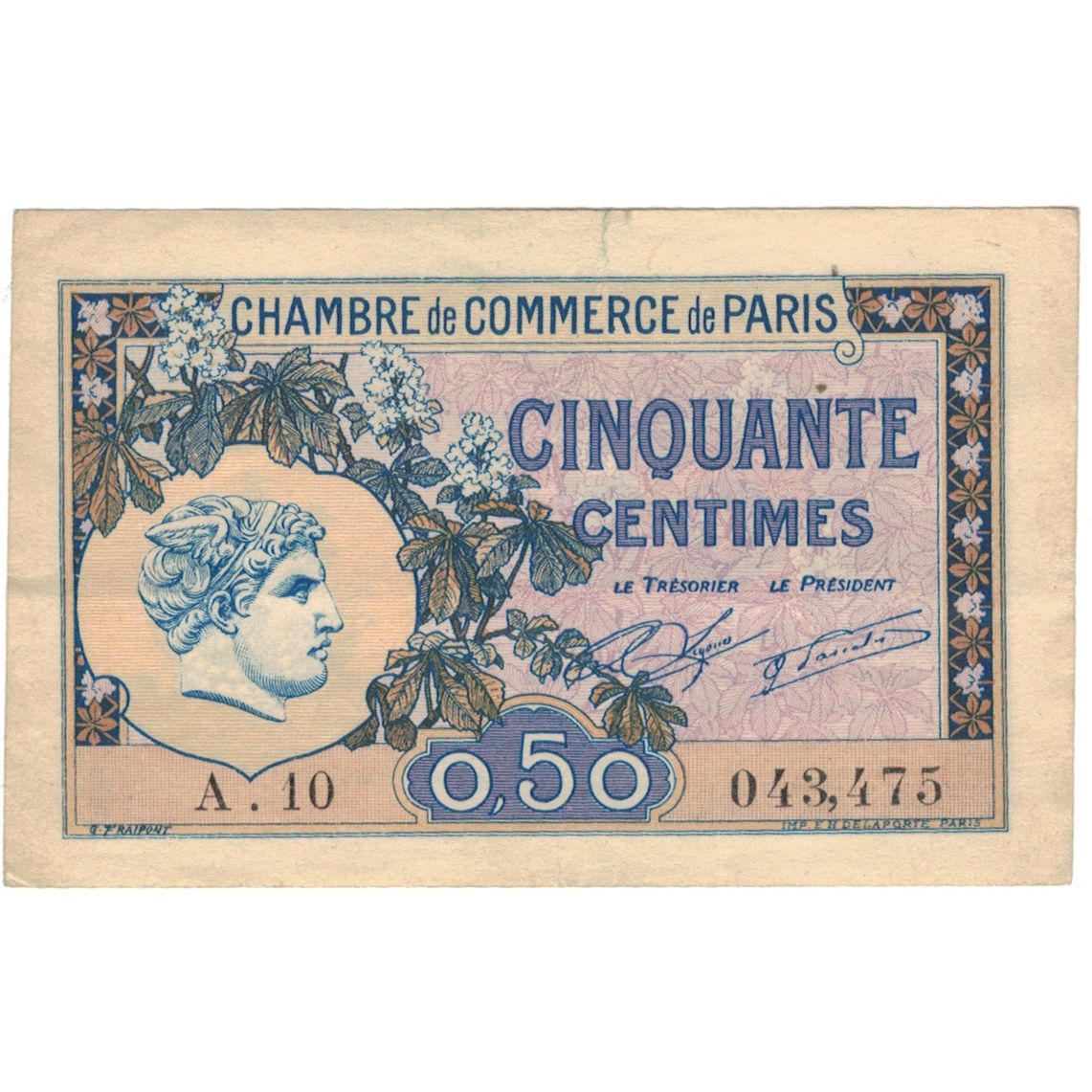 Frankreich, Paris, 50 Centimes, 1920, SS, Pirot:97-31