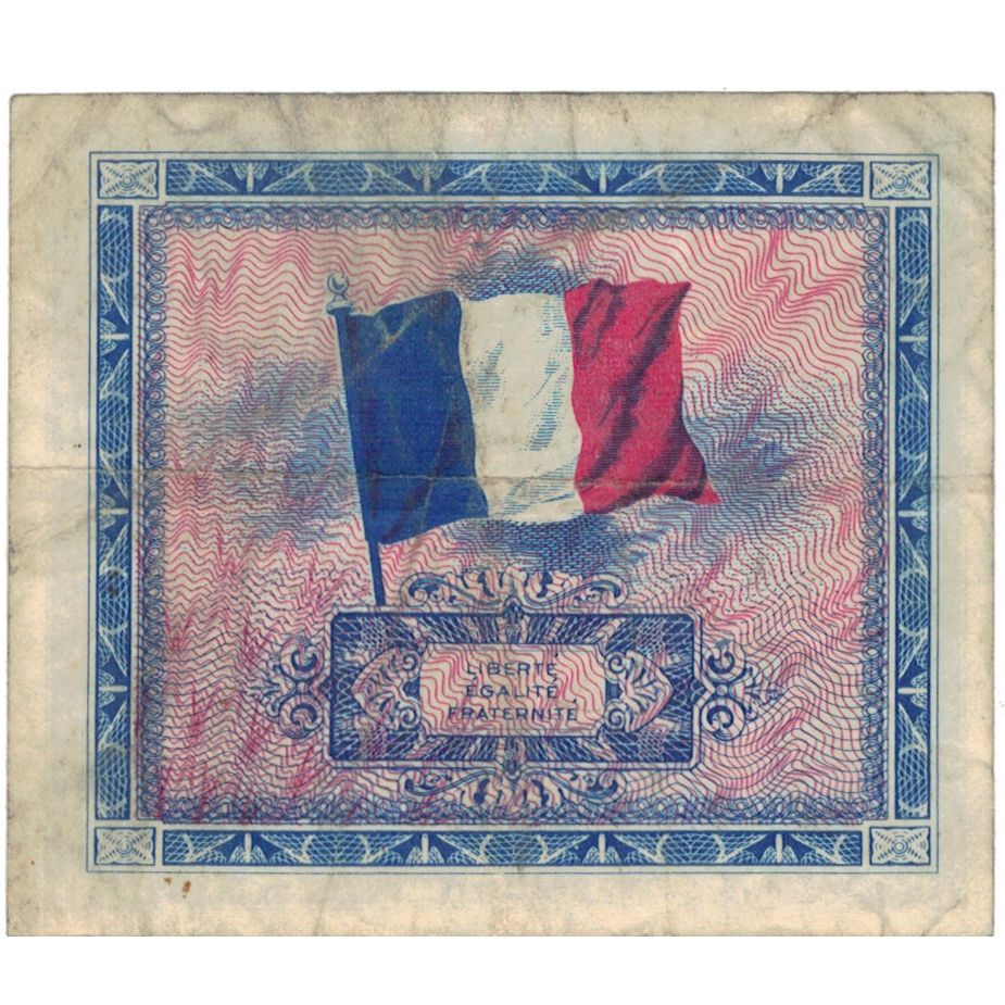 France, 2 Francs, Flag/France, 1944, 61442145, VF(20-25), Fayette:VF16.2