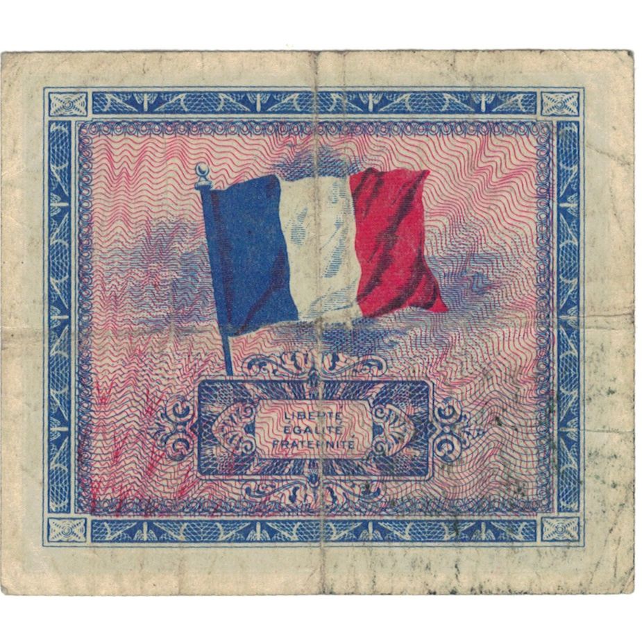 Francia, 2 Francs, Flag/France, 1944, 87809770, MB, Fayette:VF16.2, KM:114b