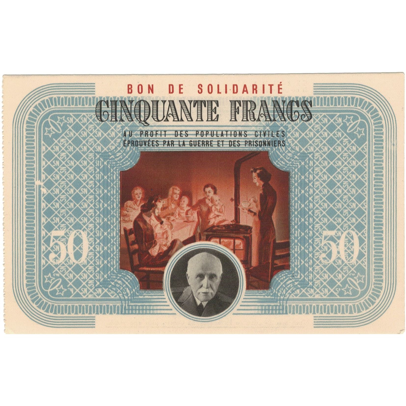 Frankreich, Bon de Solidarité, 50 Francs, Bon de solidarité, VZ+