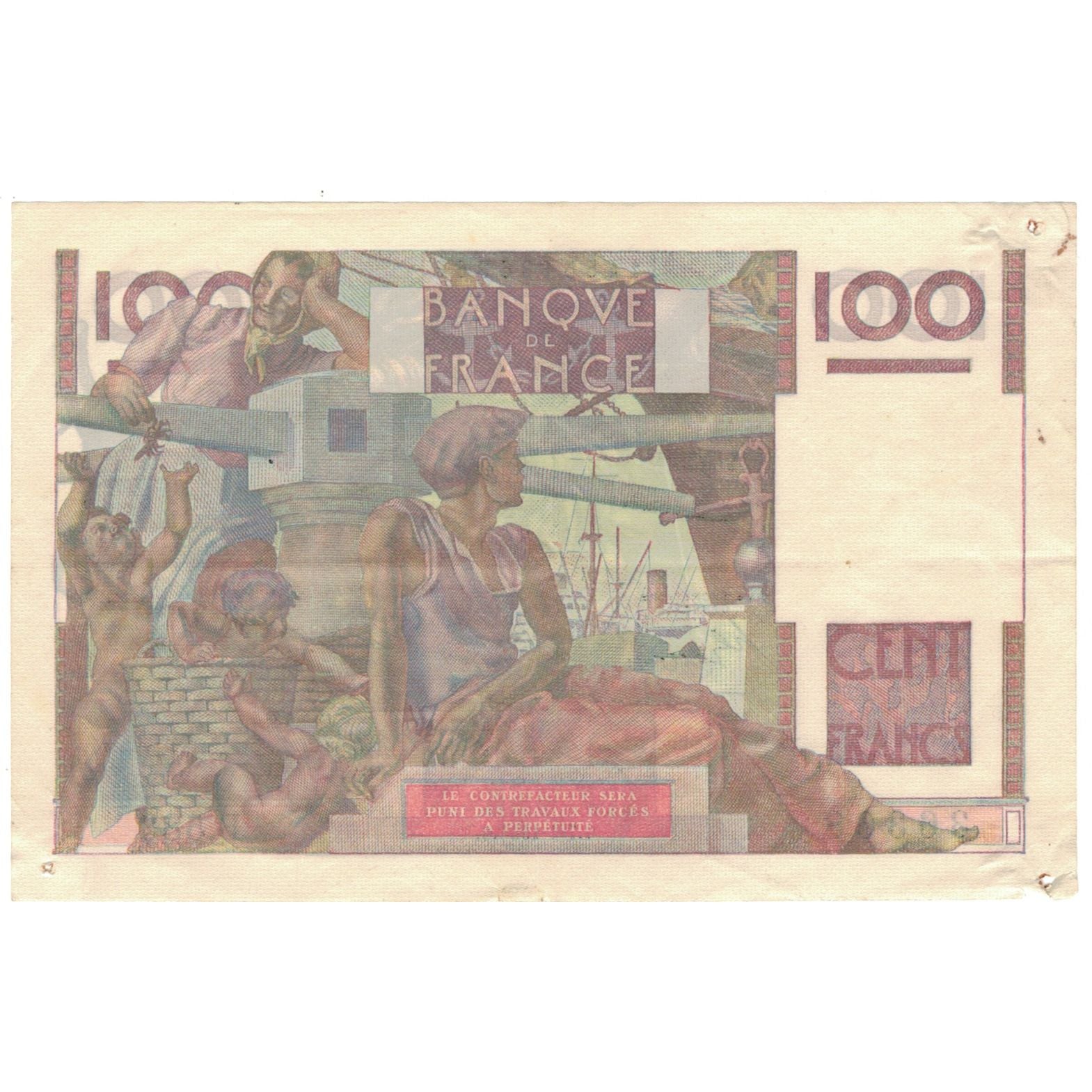 França, 100 Francs, Jeune Paysan, 1954, B.583, VF(20-25), Fayette:28.41