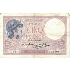 Frankrijk, 5 Francs, Violet, 1930, L.63047, TTB, Fayette:4.9, KM:72d