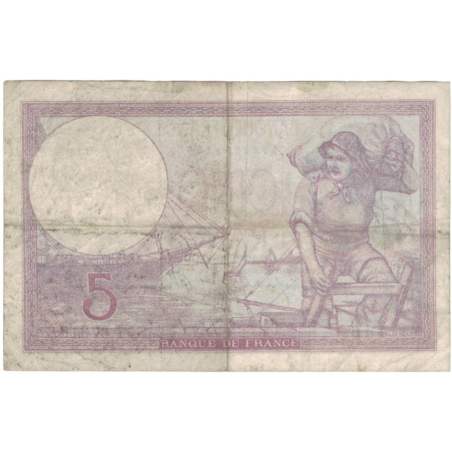 France, 5 Francs, Violet, 1940, T.67316, TB, Fayette:4.17, KM:83