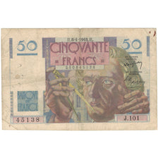 França, 50 Francs, Le Verrier, 1948, J.101, VF(20-25), Fayette:20.10, KM:127b