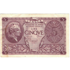 Billet, Italie, 5 Lire, 1944, 1944-11-23, KM:31c, TTB+