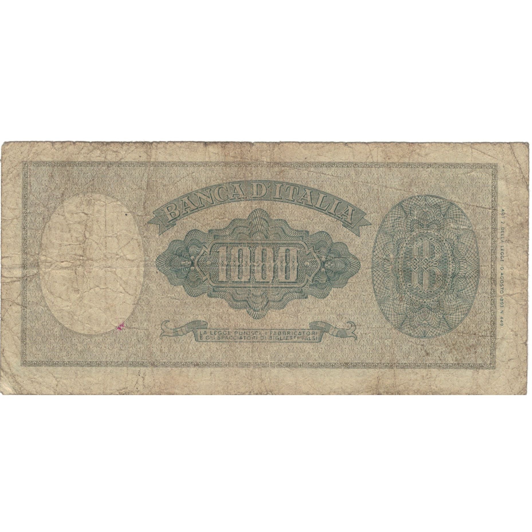 Banknote, Italy, 1000 Lire, 1947, 1947-08-14, KM:88a, VF(20-25)