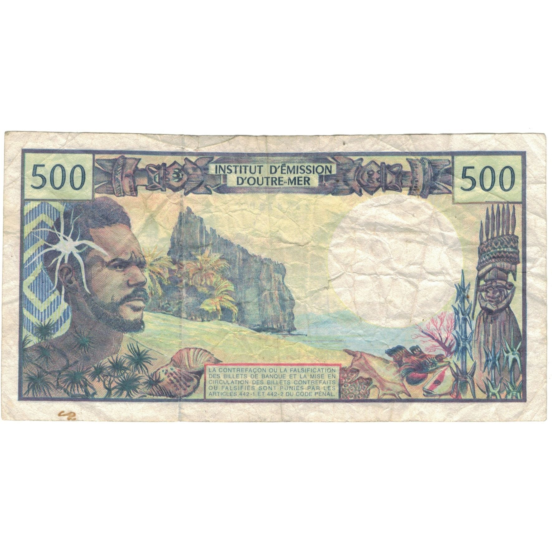 Banknote, Tahiti, 500 Francs, 1985, KM:25d, VF(20-25)