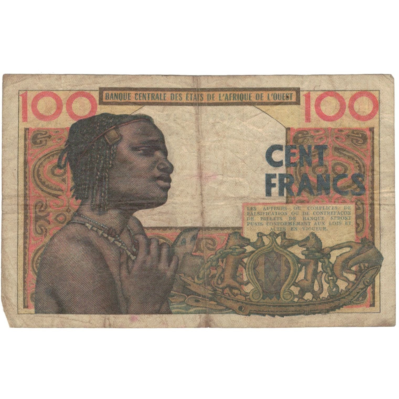 Banknote, West African States, 100 Francs, KM:701Ka, VF(20-25)