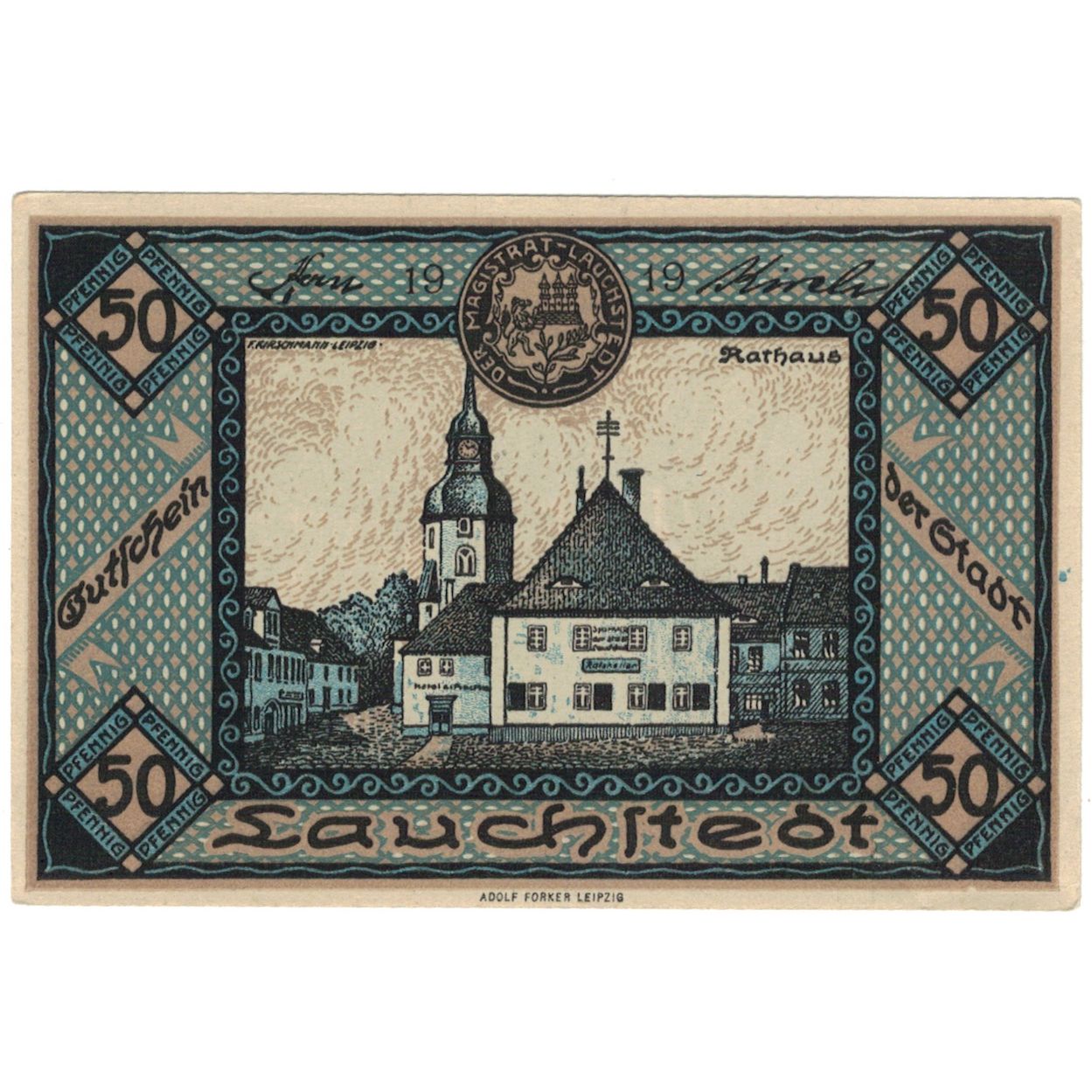 Banknote, Germany, 50 Pfennig, 1919, 1919, UNC(64)