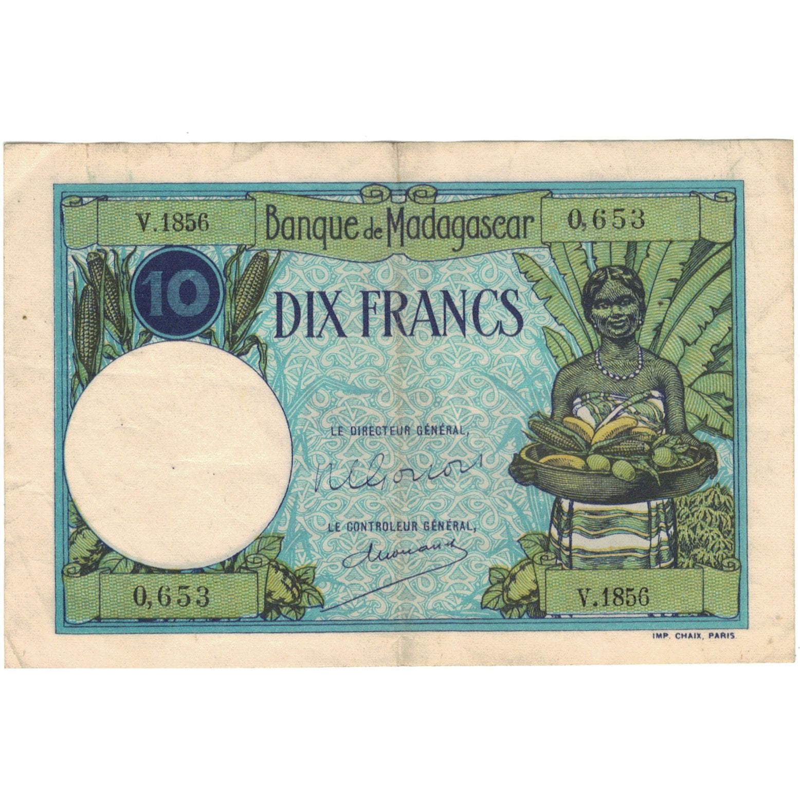 Banknote, Madagascar, 10 Francs, KM:36, EF(40-45)