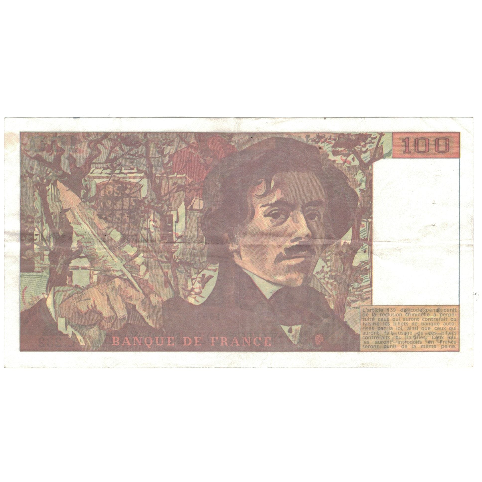 Francia, 100 Francs, Delacroix, 1993, 955315 c.232, MBC, Fayette:69bis.08