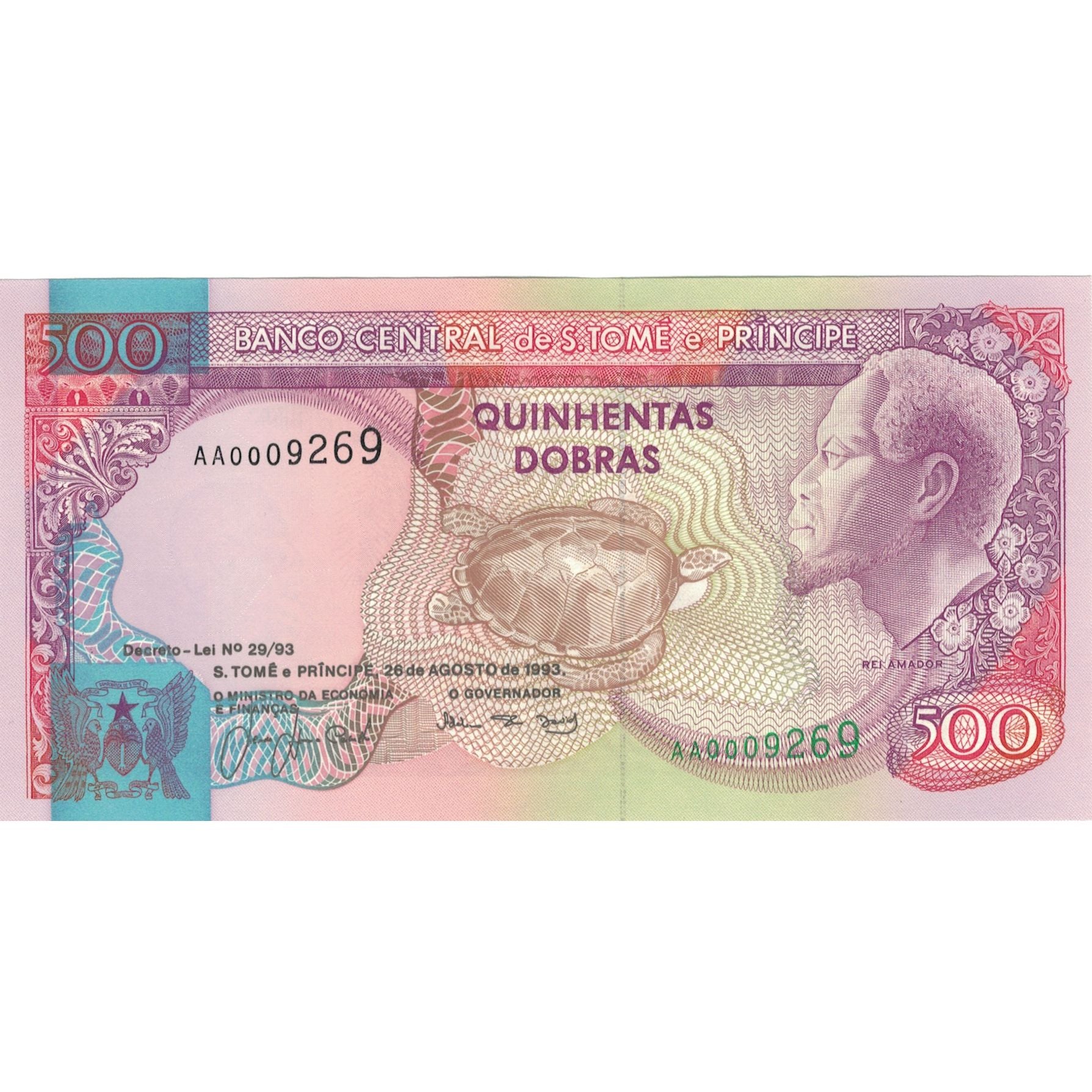 Banconote, Saint Thomas e Prince, 500 Dobras, 1993, 1993-08-26, KM:63, FDS