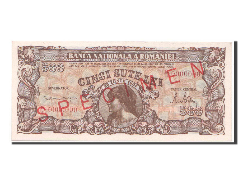 Romania, 500 Lei, 1947, KM #63s, 1947-06-25, UNC(65-70)