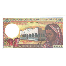 Banknote, Comoros, 500 Francs, KM:10b, UNC(65-70)