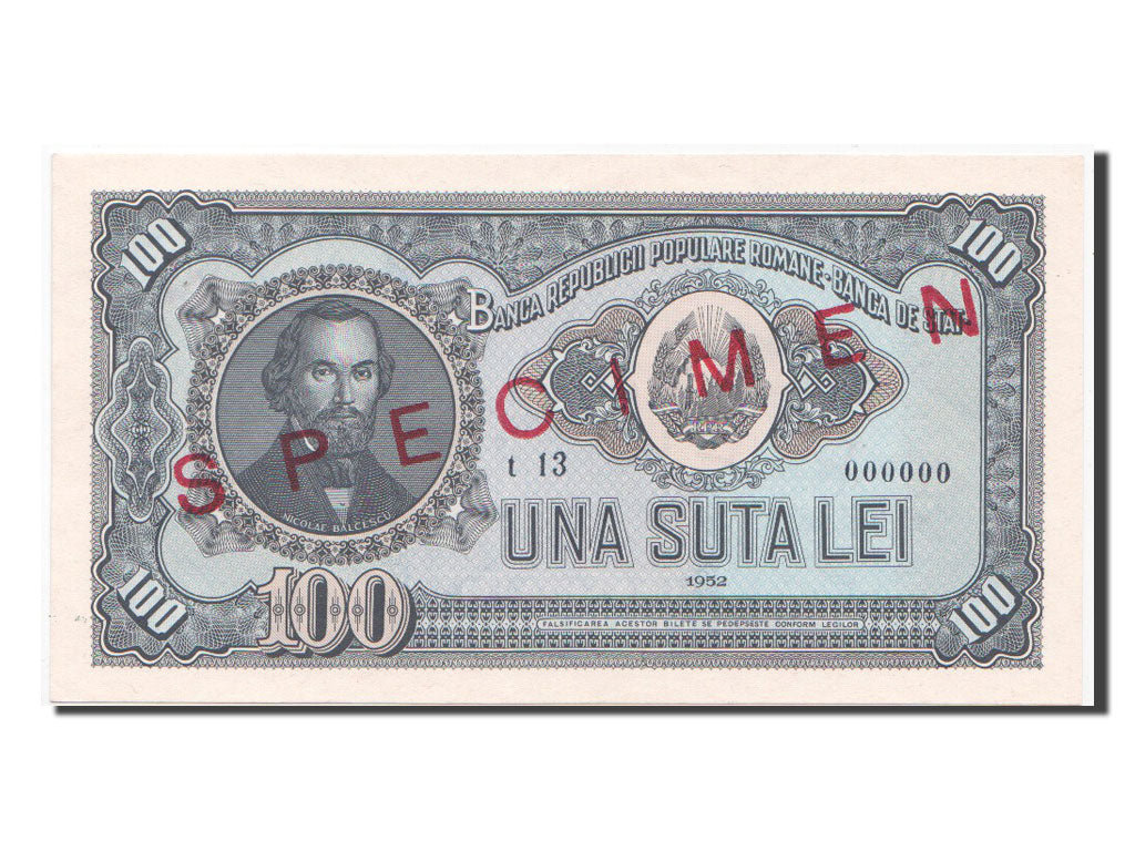 Billet, Roumanie, 100 Lei, 1952, NEUF