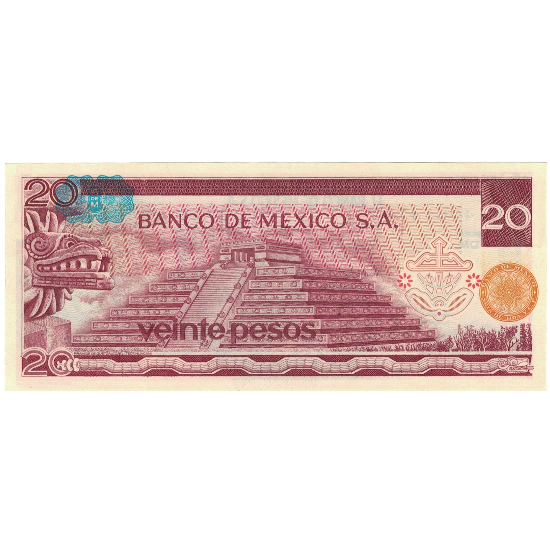 Billet, Mexique, 20 Pesos, 1972-77, 1977-07-08, KM:64d, NEUF