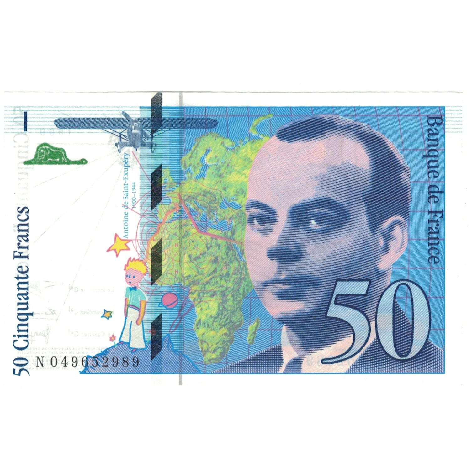 Francia, 50 Francs, St Exupéry, 1999, N049652989, UNC, Fayette:73.05, KM:157Ad