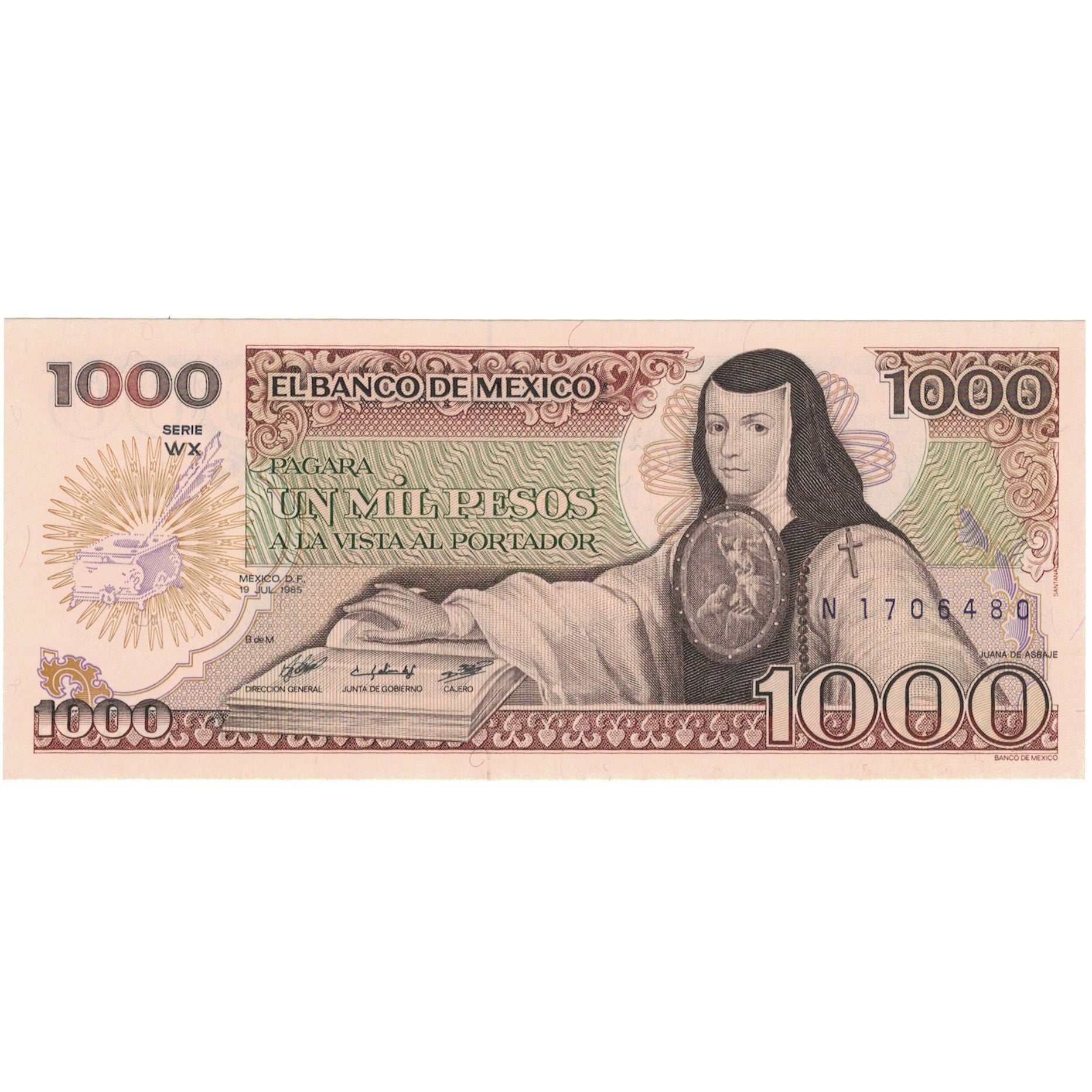 Banknote, Mexico, 1000 Pesos, 1985, 1985-07-19, KM:85, UNC(65-70)