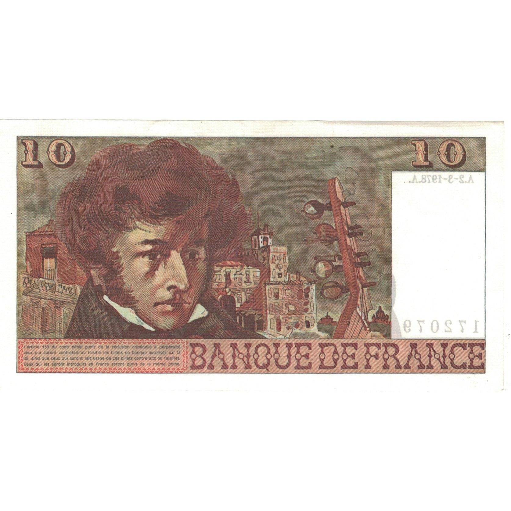 Frankreich, 10 Francs, Berlioz, 1978, T.301, UNZ, Fayette:63.23, KM:150c