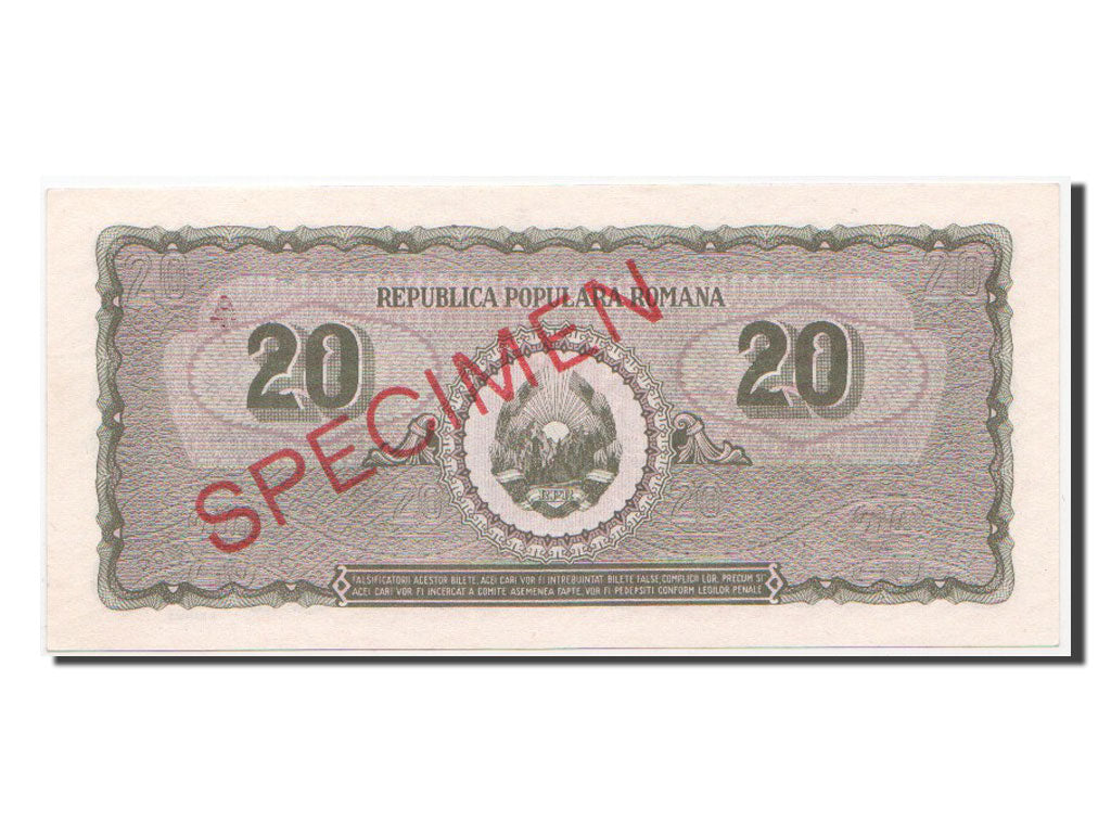 Banconote, Romania, 20 Lei, 1950, FDS
