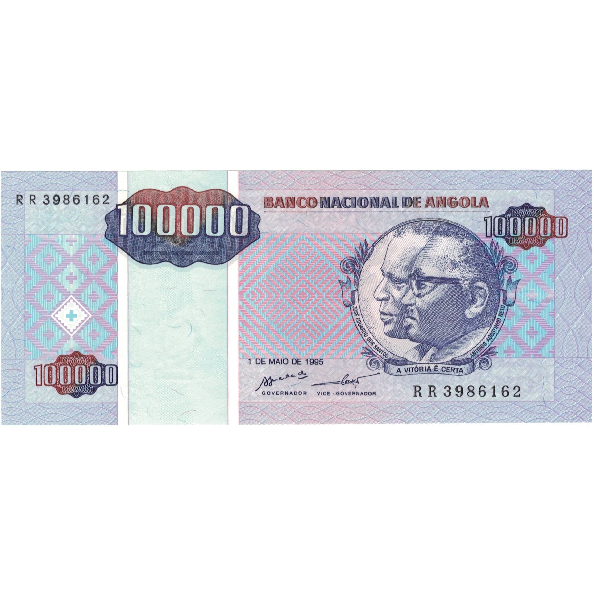Billet, Angola, 100,000 Kwanzas Reajustados, 1995, 1995-05-01, NEUF