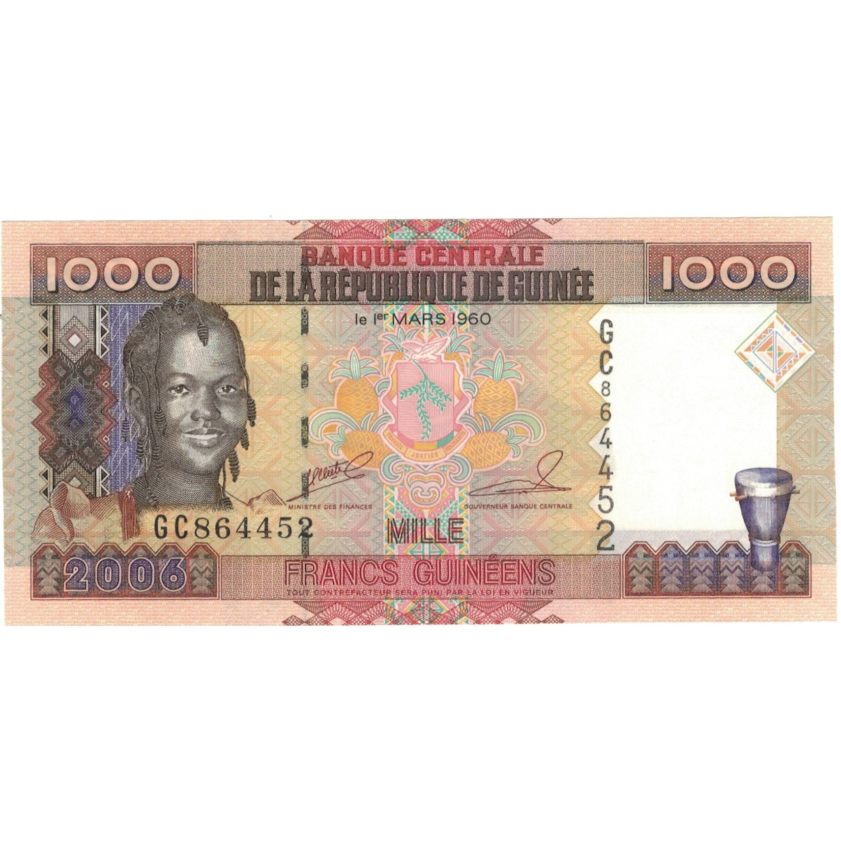 Banknote, Guinea, 1000 Francs, 1960, 1960-03-01, KM:32a, UNC(65-70)