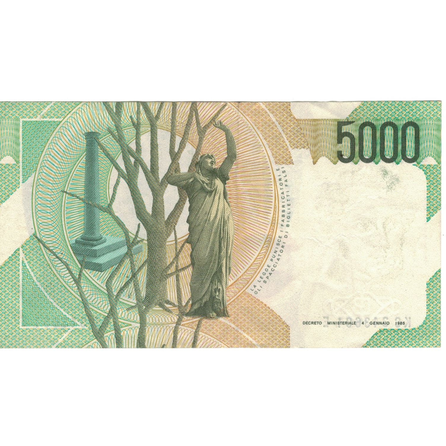 Billete, 5000 Lire, Italia, KM:111b, MBC+