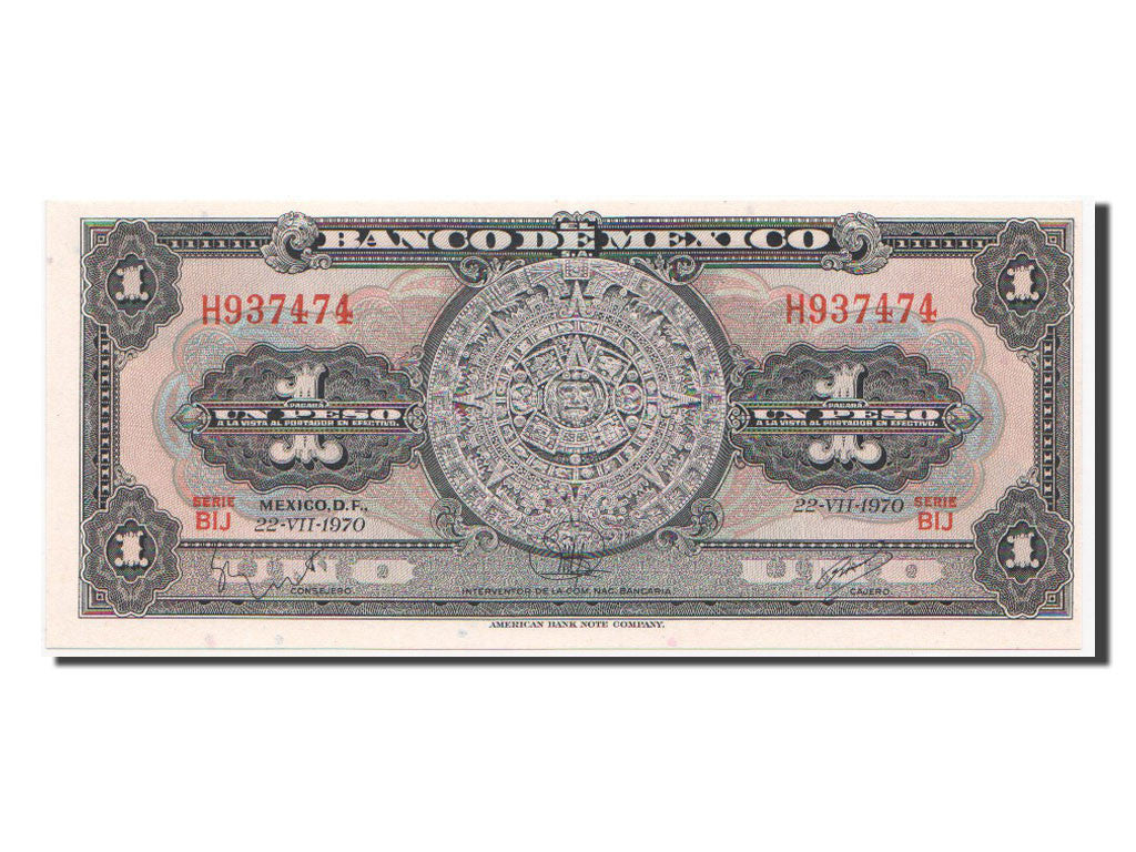 Banconote, Messico, 1 Peso, 1970, 1970-07-22, FDS