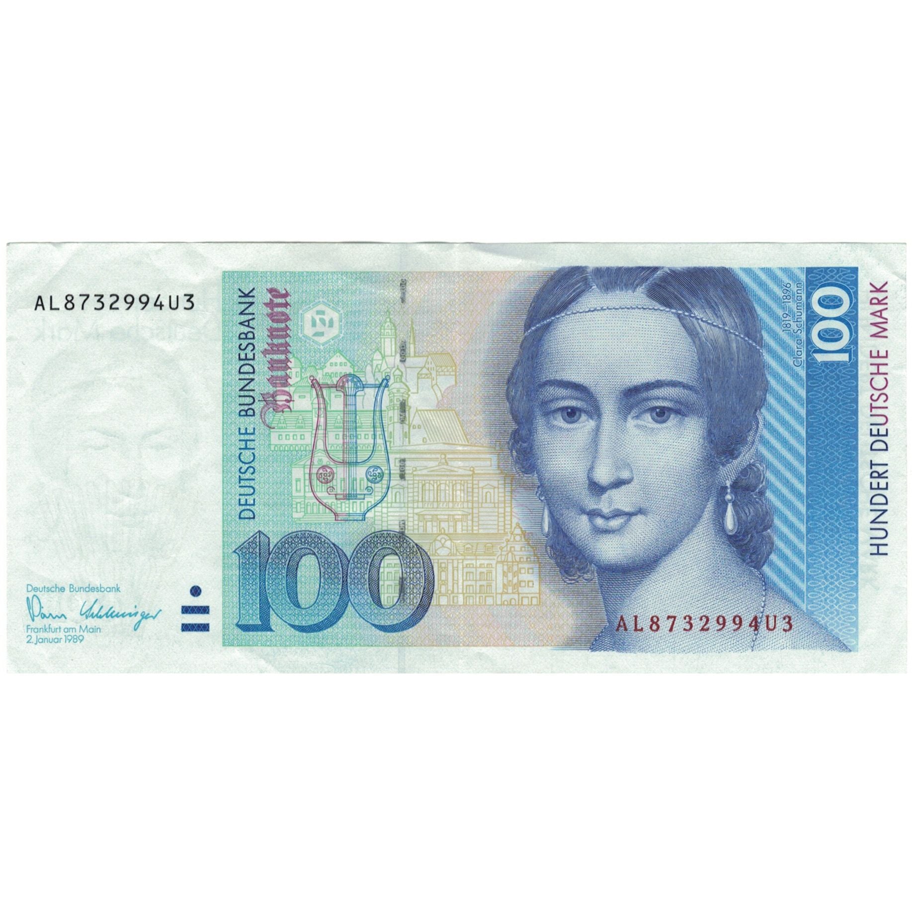 Banknote, GERMANY - FEDERAL REPUBLIC, 100 Deutsche Mark, 1989, 1989-01-02
