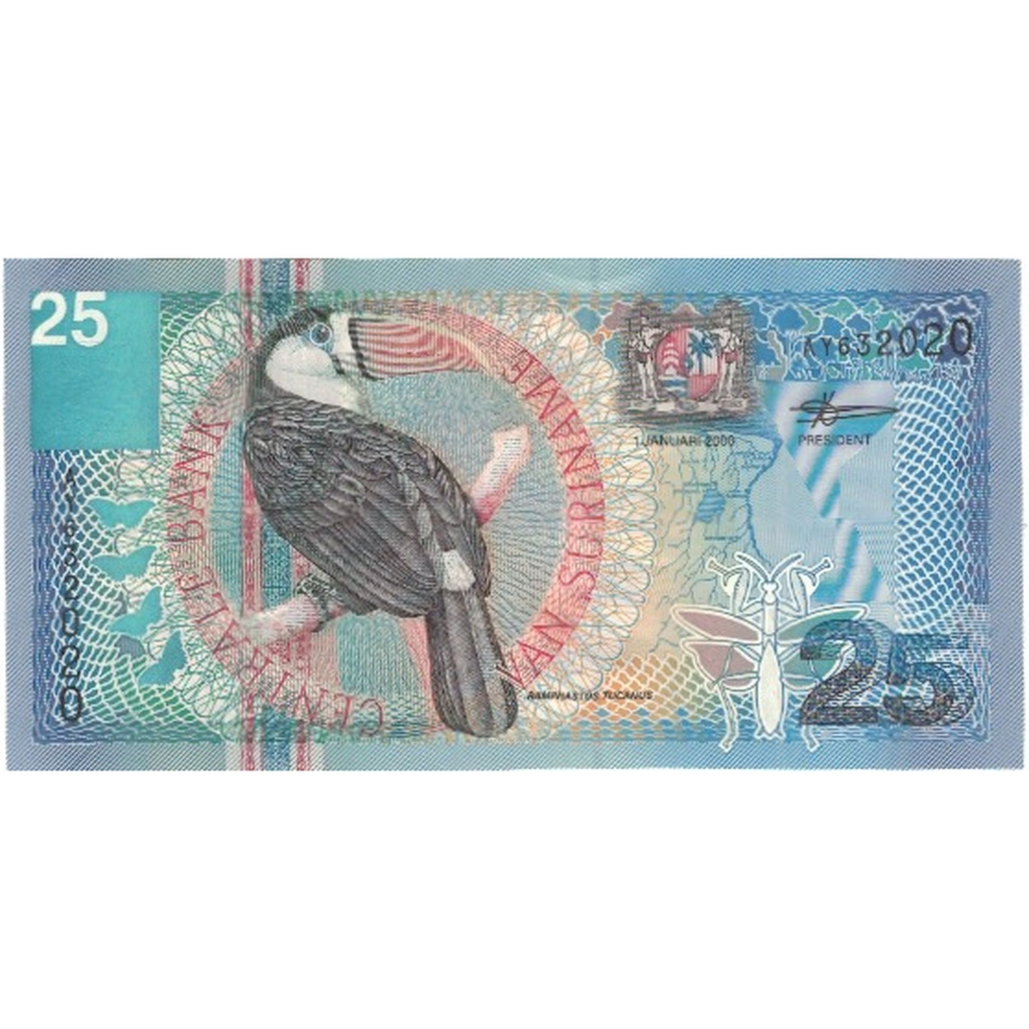 Banknote, Suriname, 25 Gulden, 2000, 2000-01-01, UNC(65-70)