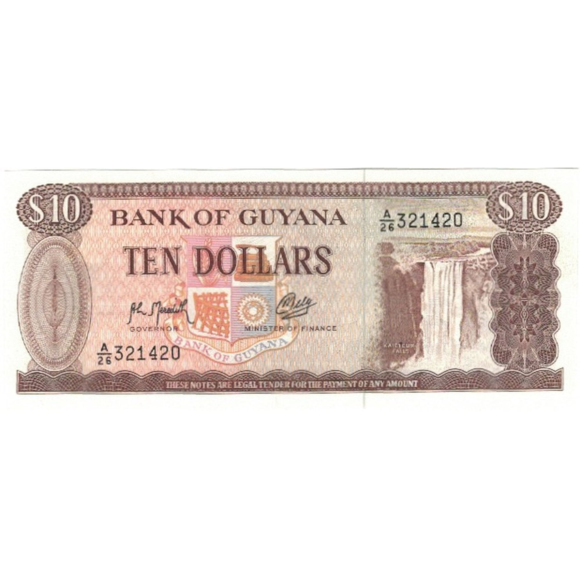 Banknote, Guyana, 10 Dollars, Undated (1996), KM:23d, UNC(65-70)