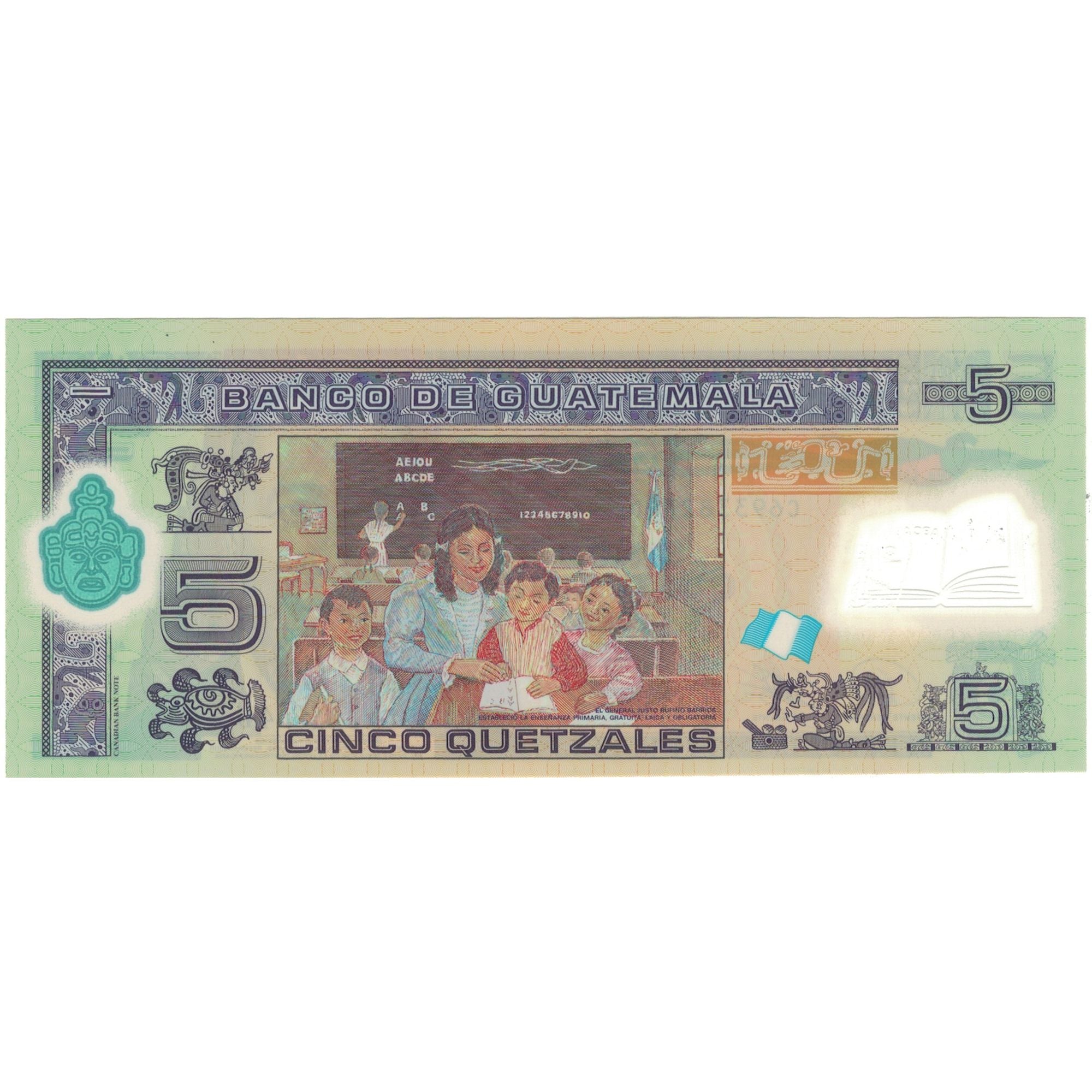 Banknote, Guatemala, 5 Quetzales, 2010-2011, 2010-05-19, KM:122, UNC(65-70)