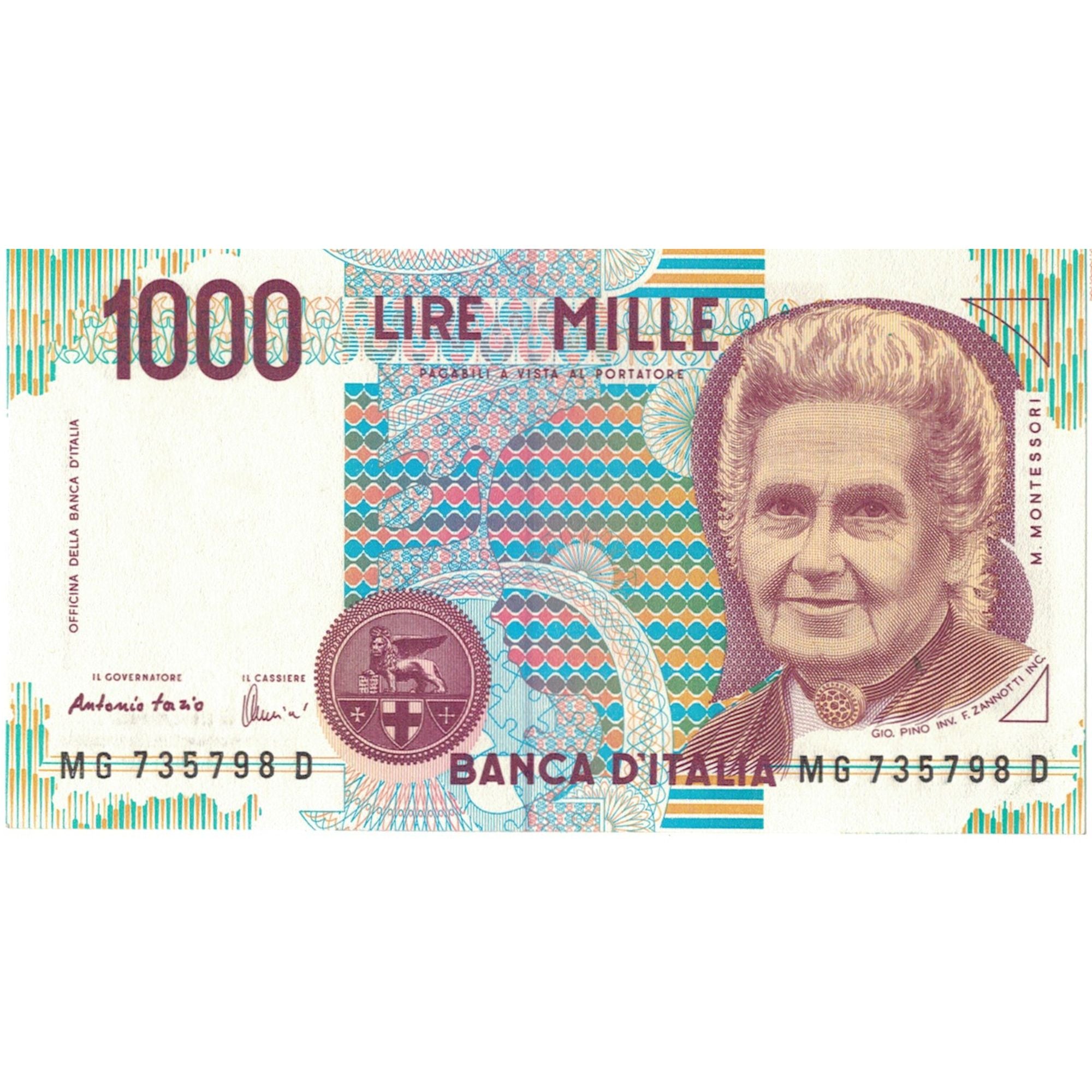 Biljet, Italië, 1000 Lire, 1990-1994, 1990, KM:114c, SPL
