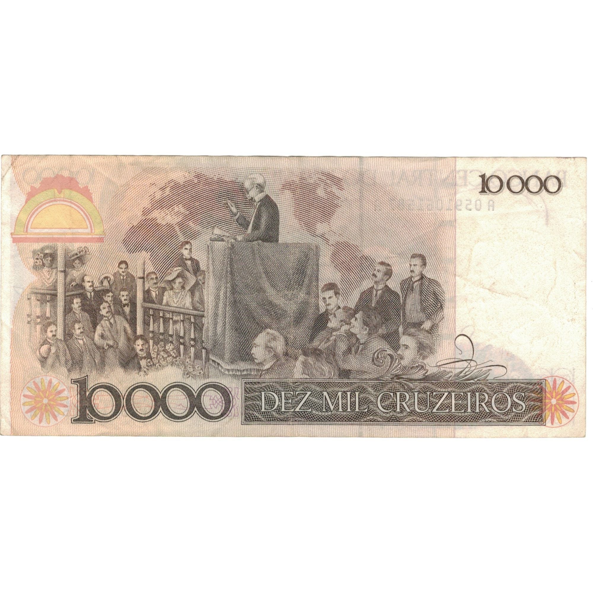 Banknote, Brazil, 10,000 Cruzeiros, undated (1984-85), KM:203a, UNC(65-70)