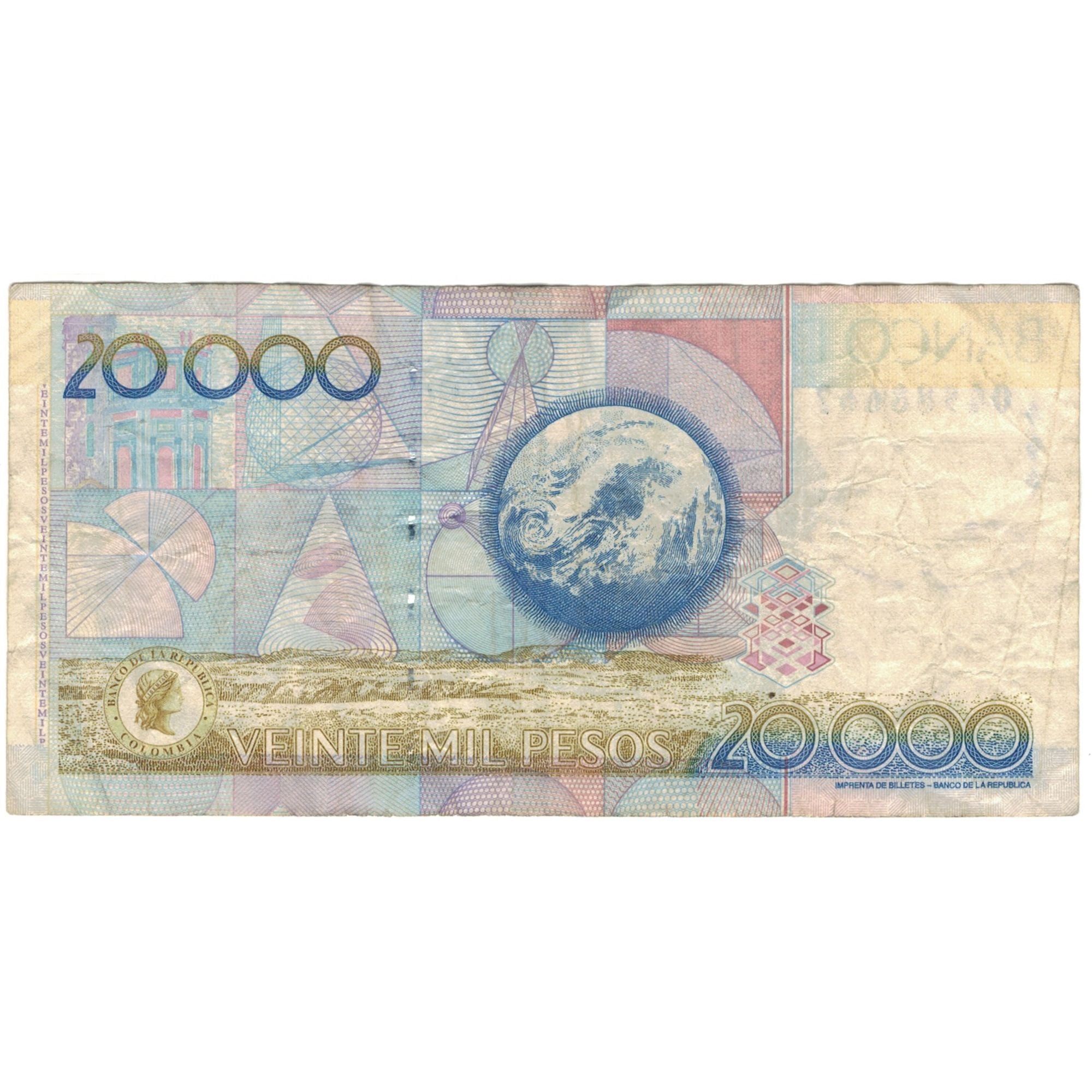 Banknote, Colombia, 20 000 Pesos, 2010, 2010-08-06, VF(20-25)