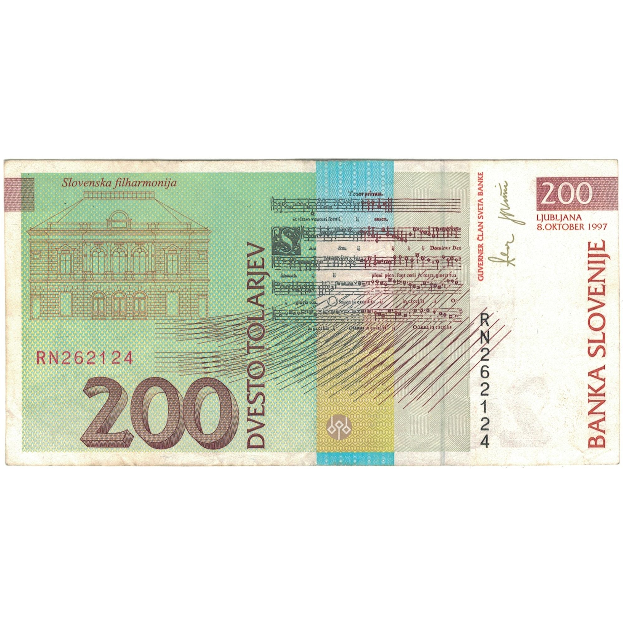 Banknote, Slovenia, 200 Tolarjev, 1997, 1997-10-08, KM:15b, EF(40-45)