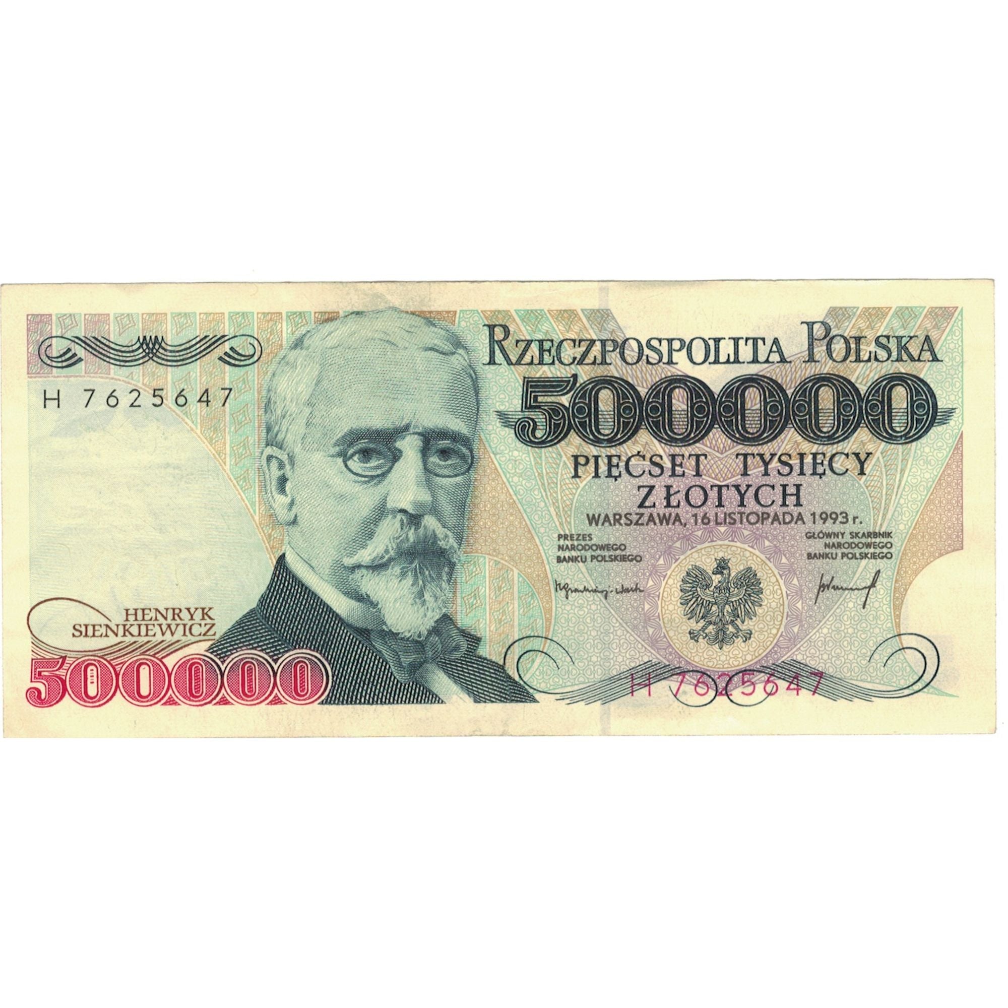 Geldschein, Polen, 500,000 Zlotych, 1993, 1993-11-16, KM:161a, SS+