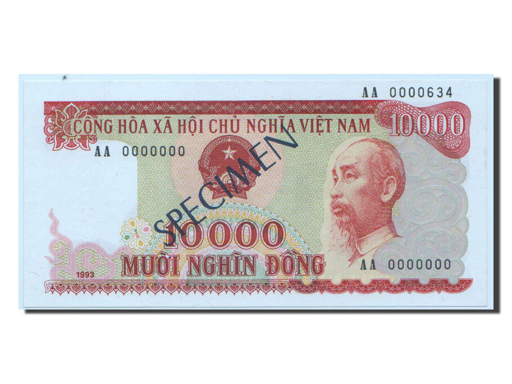 Banconote, Vietnam, 10,000 D<ox>ng, 1993, FDS