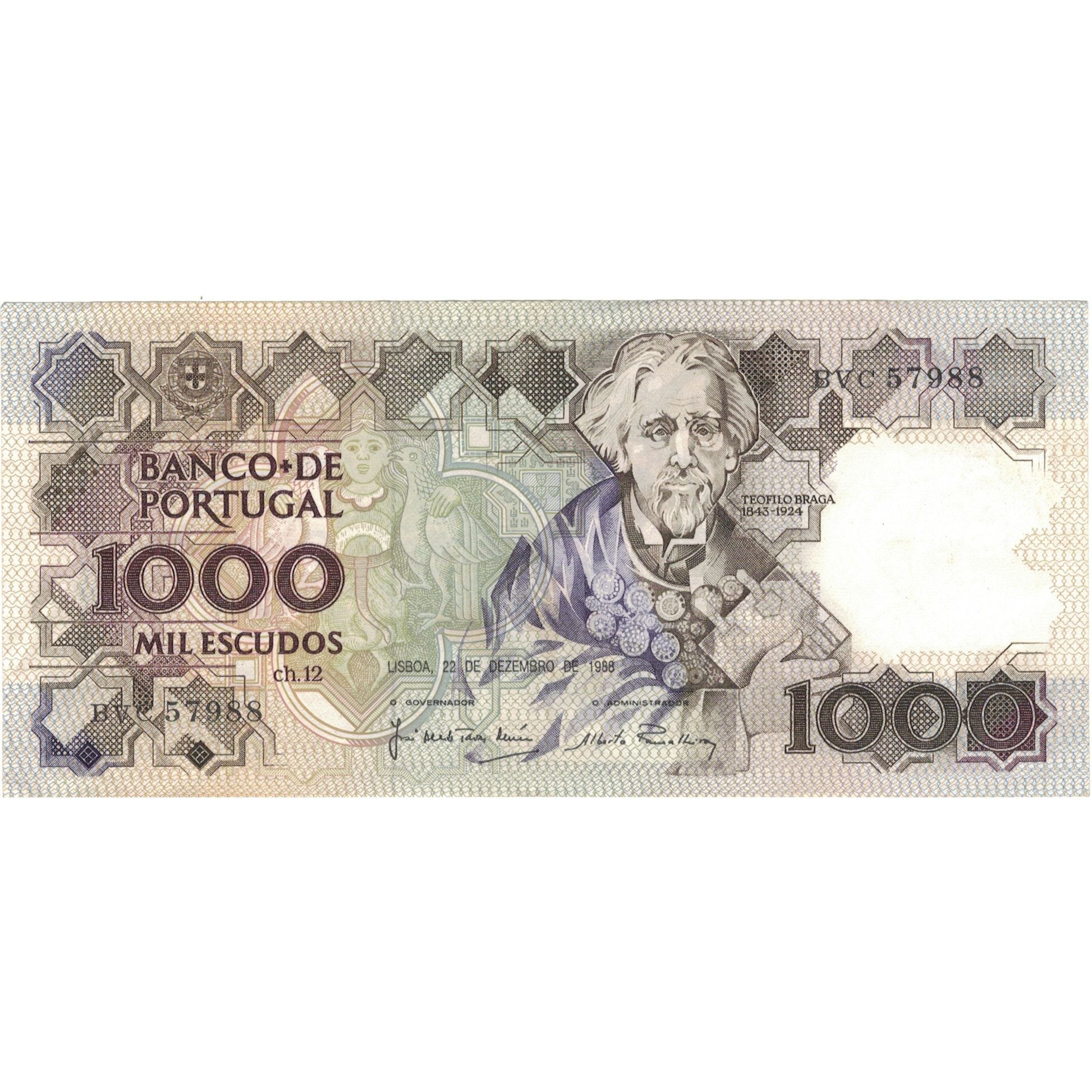 Geldschein, Portugal, 1000 Escudos, 1988, 1988-12-22, KM:181e, VZ+