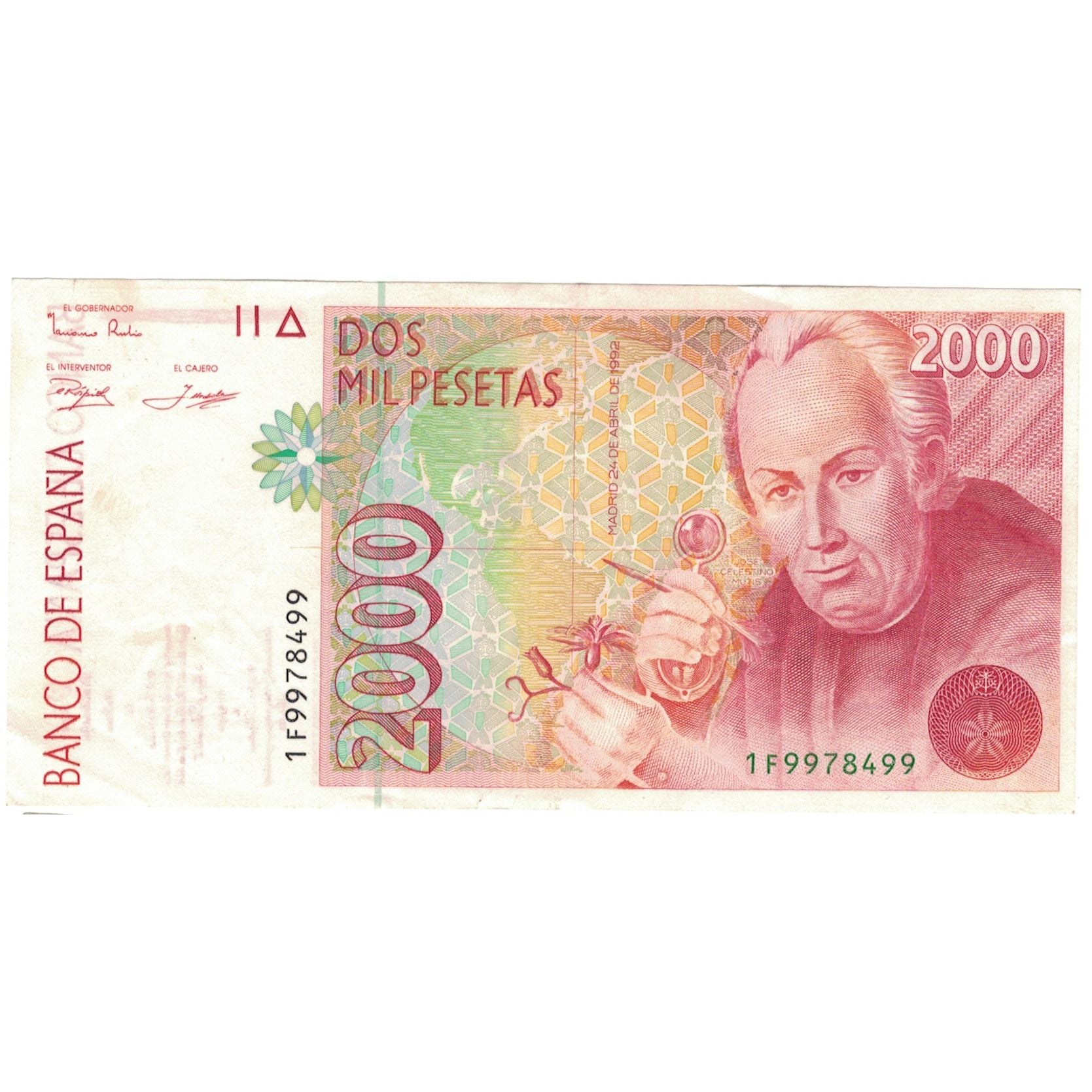 Banknote, Spain, 2000 Pesetas, 1992, 1992-04-24, KM:162, AU(55-58)