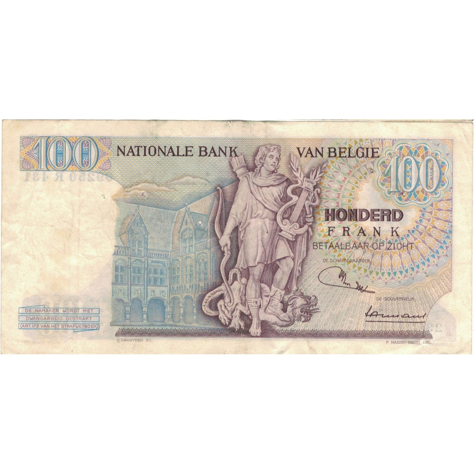Banknote, Belgium, 100 Francs, 1972, 1972-07-20, KM:134b, EF(40-45)