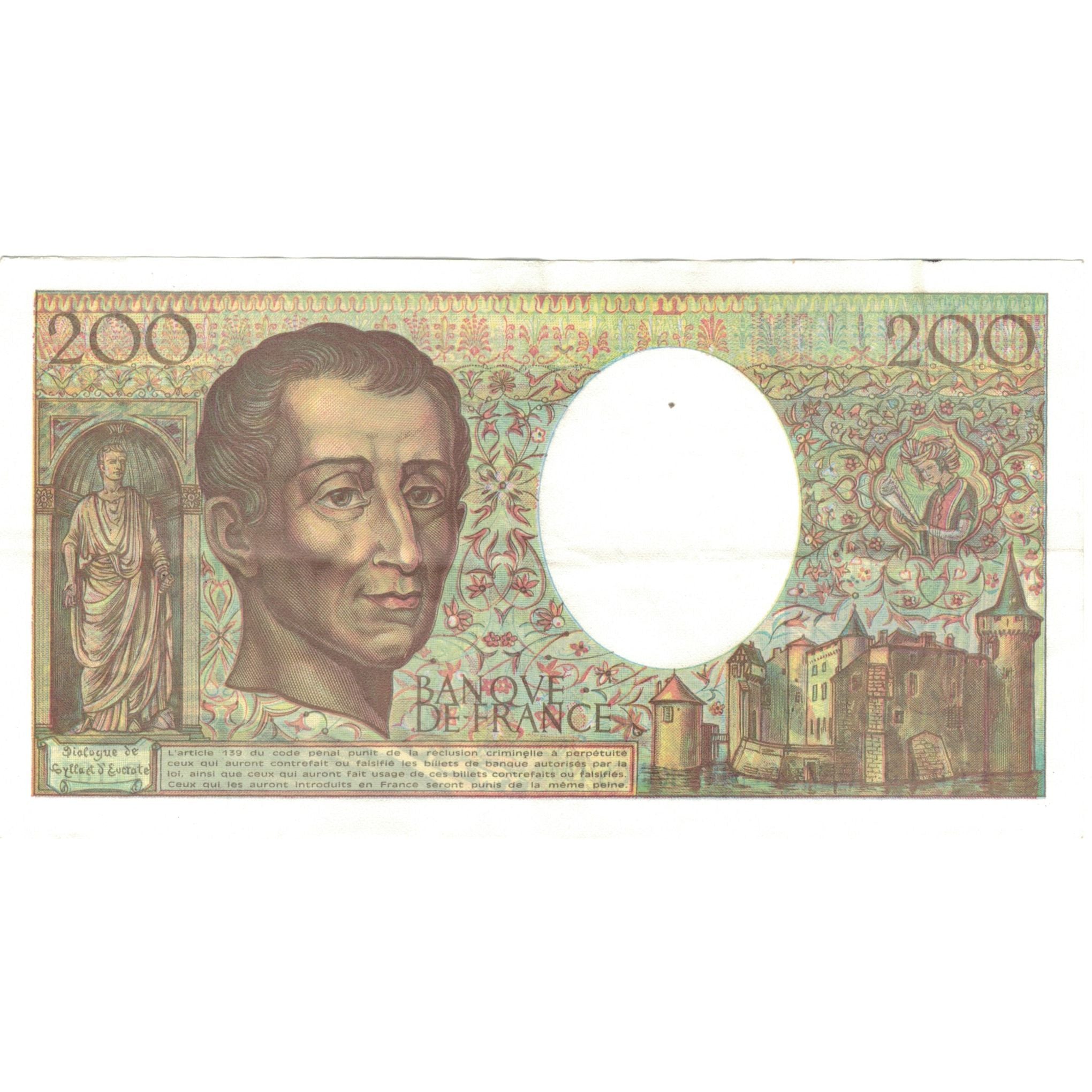 França, 200 Francs, Montesquieu, 1992, P.131, EF(40-45), Fayette:70.12 c)
