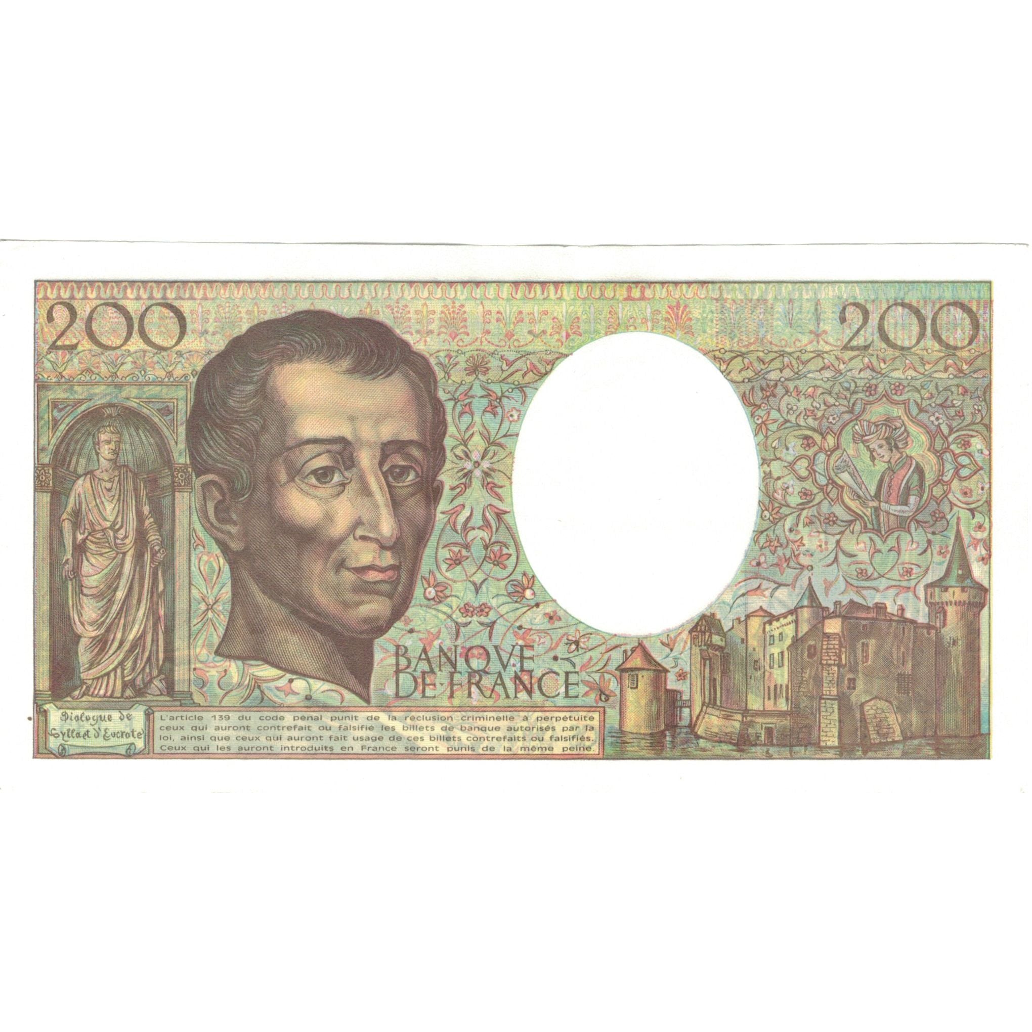 Francja, 200 Francs, Montesquieu, 1992, E.135, EF(40-45), Fayette:70.12 c)