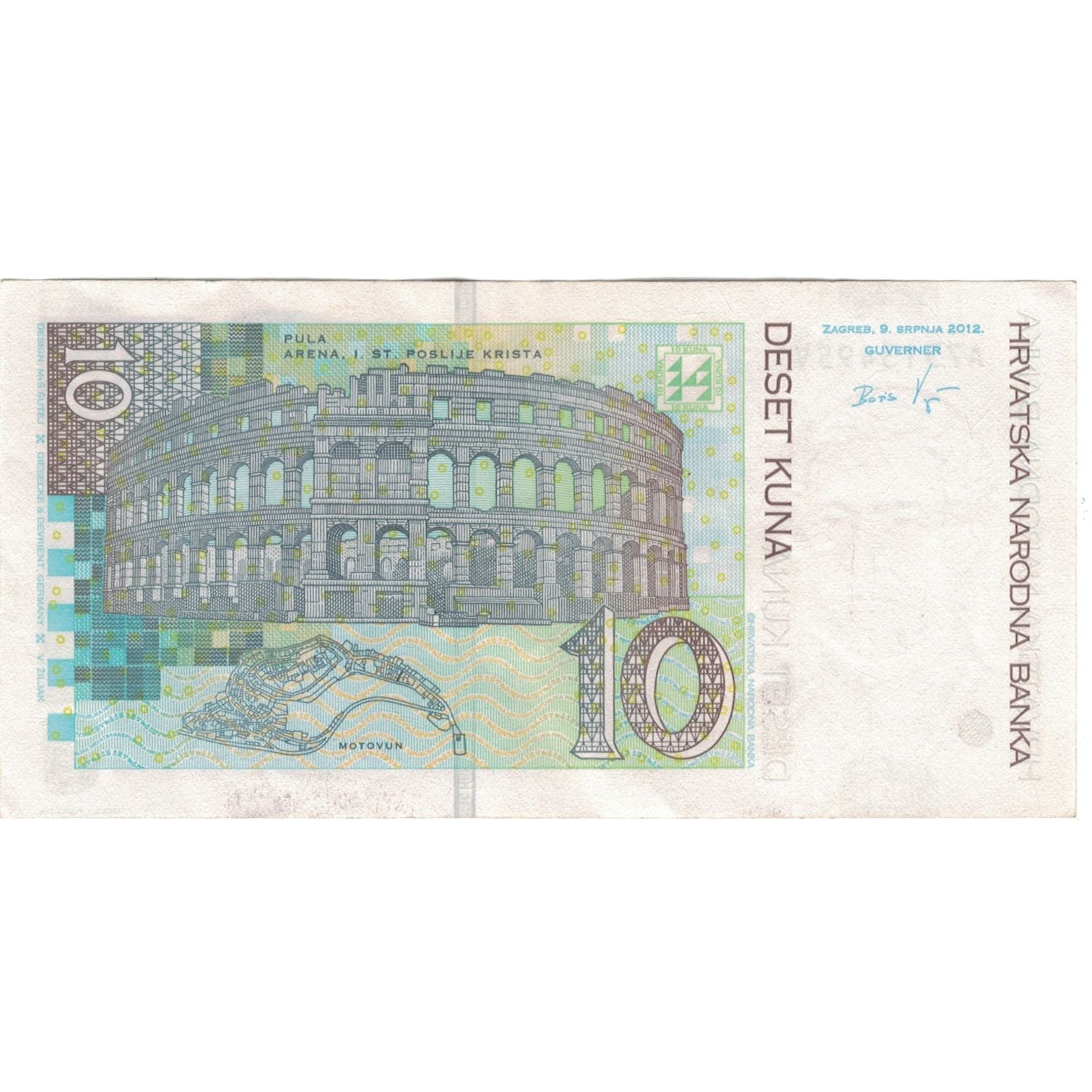 Geldschein, Kroatien, 10 Kuna, 2012, VZ
