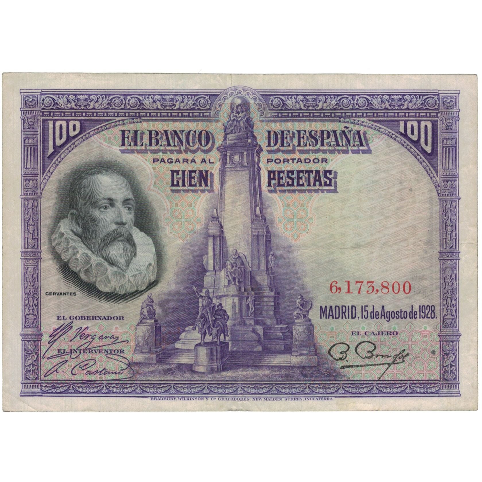 Banconote, Spagna, 100 Pesetas, 1928, 1928-08-15, MB