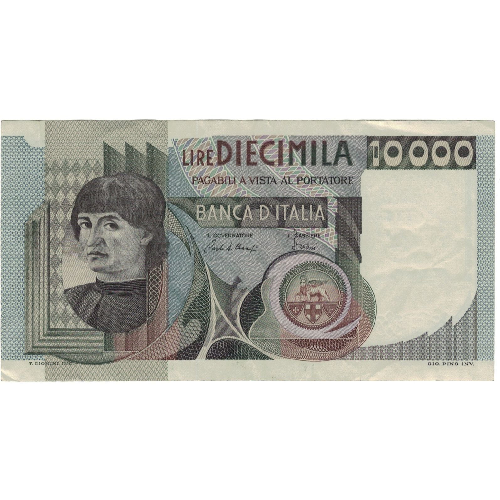 Billete, 10,000 Lire, 1976-1984, Italia, 1980-09-06, KM:106b, MBC