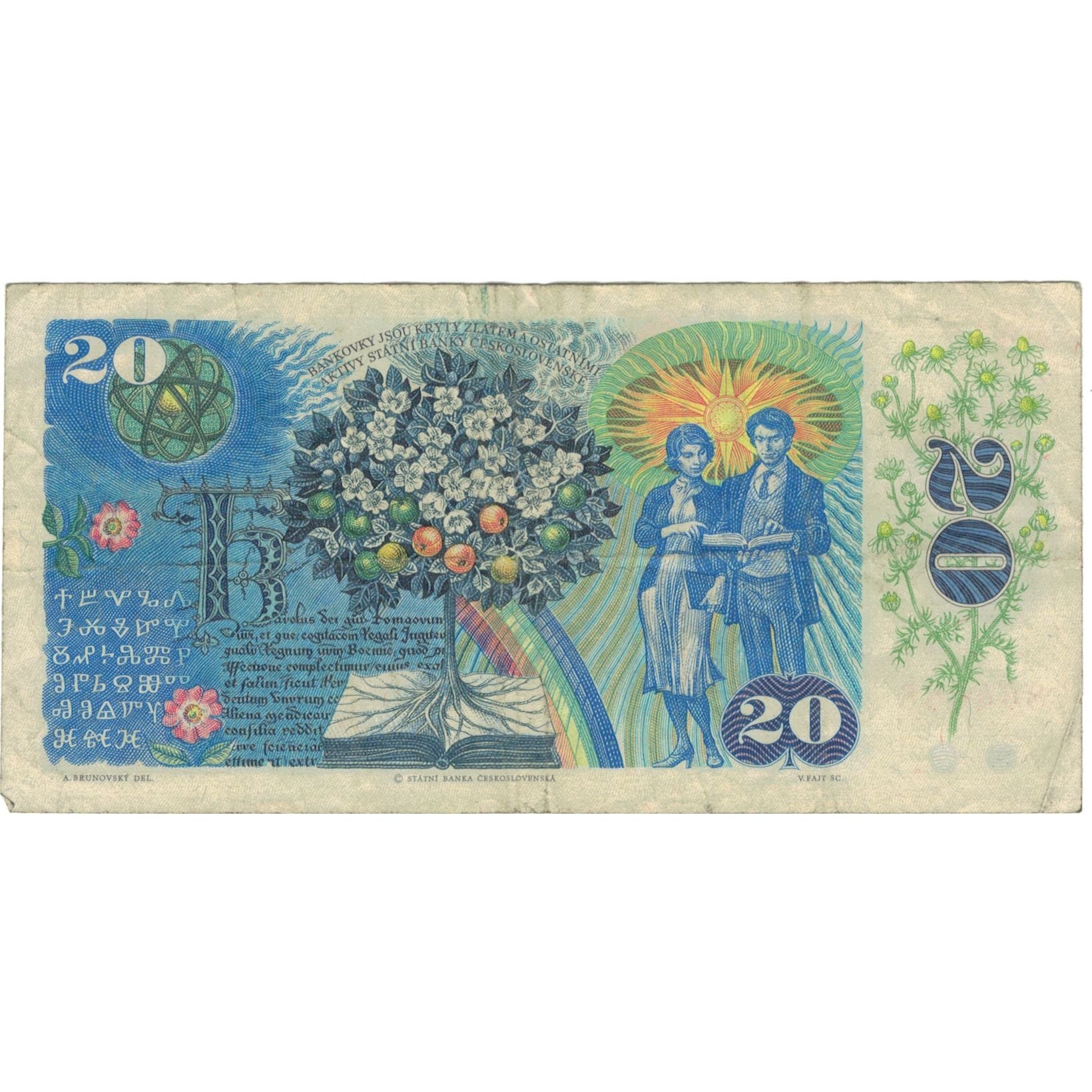 Banknote, Czechoslovakia, 20 Korun, 1988, VG(8-10), Fayette:95