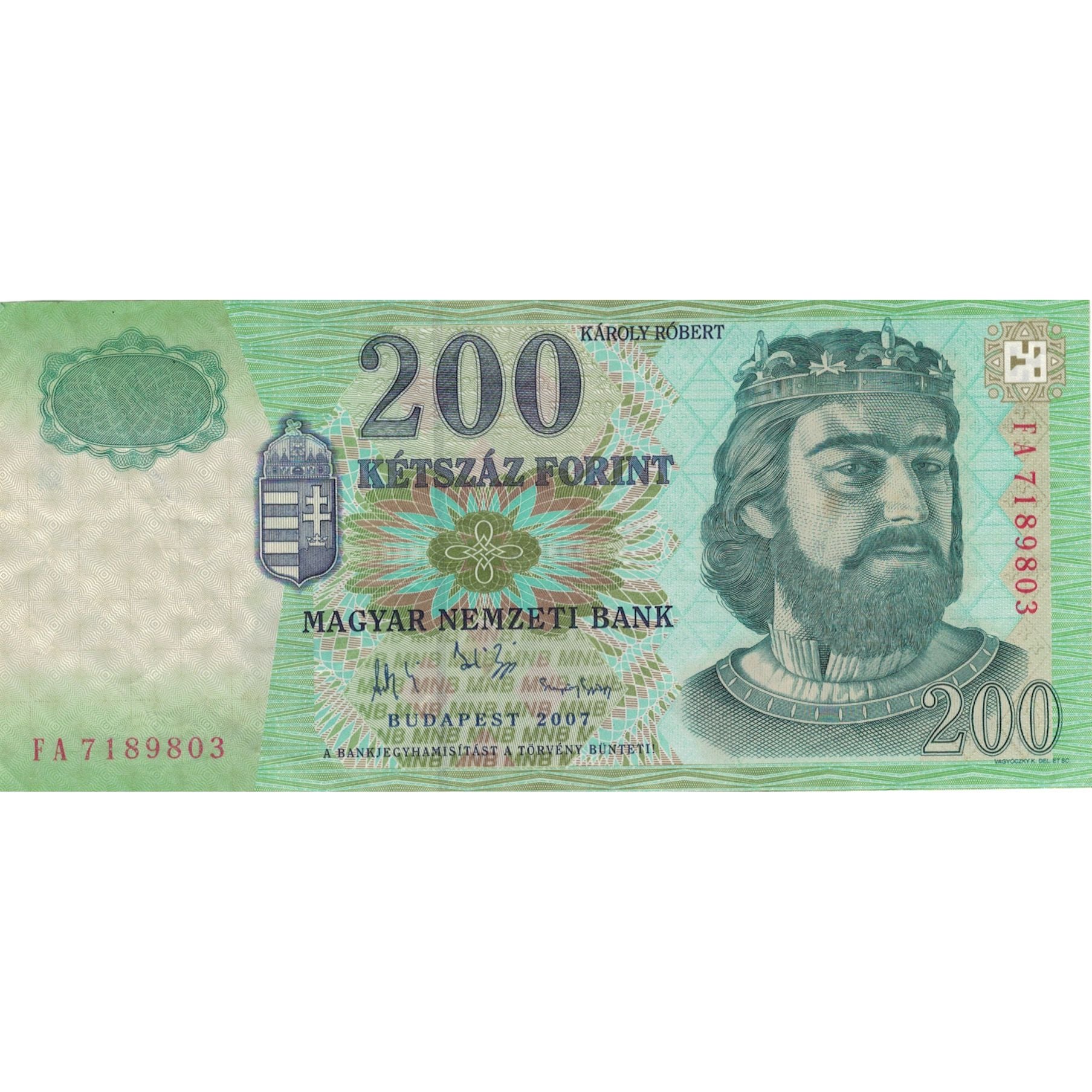 Nota, Hungria, 200 Forint, 2007, 2007, KM:187g, EF(40-45)