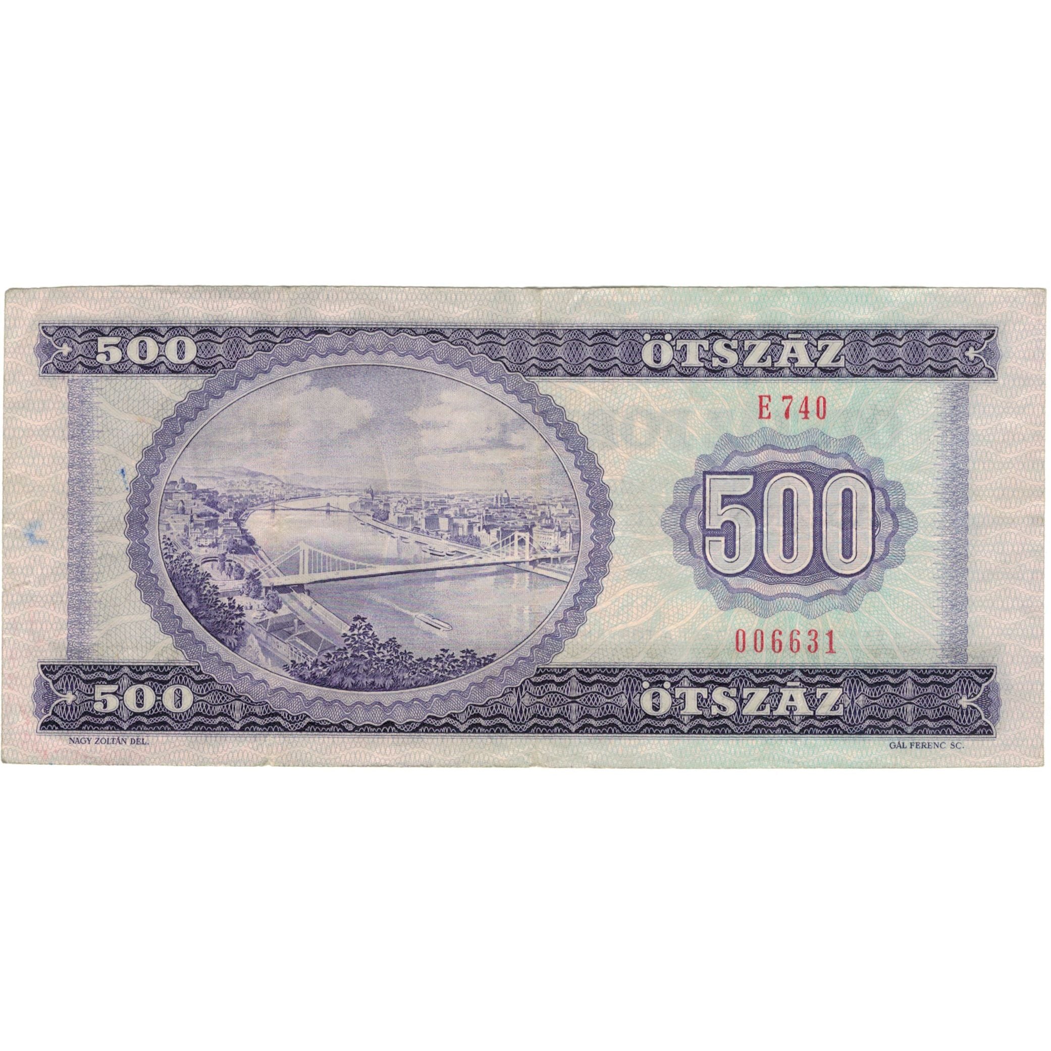 Banconote, Ungheria, 500 Forint, 1980, 1980-09-30, KM:172c, MB+