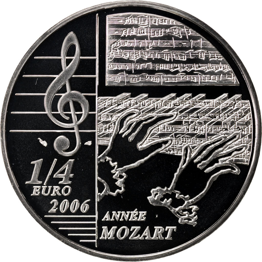 France, 1/4 Euro, 2006, MS(65-70), Silver, 22.20